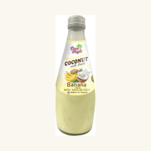 Băutură răcoritoare din lapte de cocos cu gust de banane Coco Royal Banana Coconut Milk Drink
