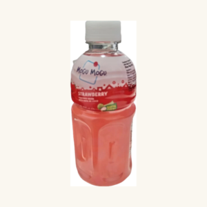 Băutură răcoritoare Mogu Mogu cu gust de căpșuni și Nata de Coco