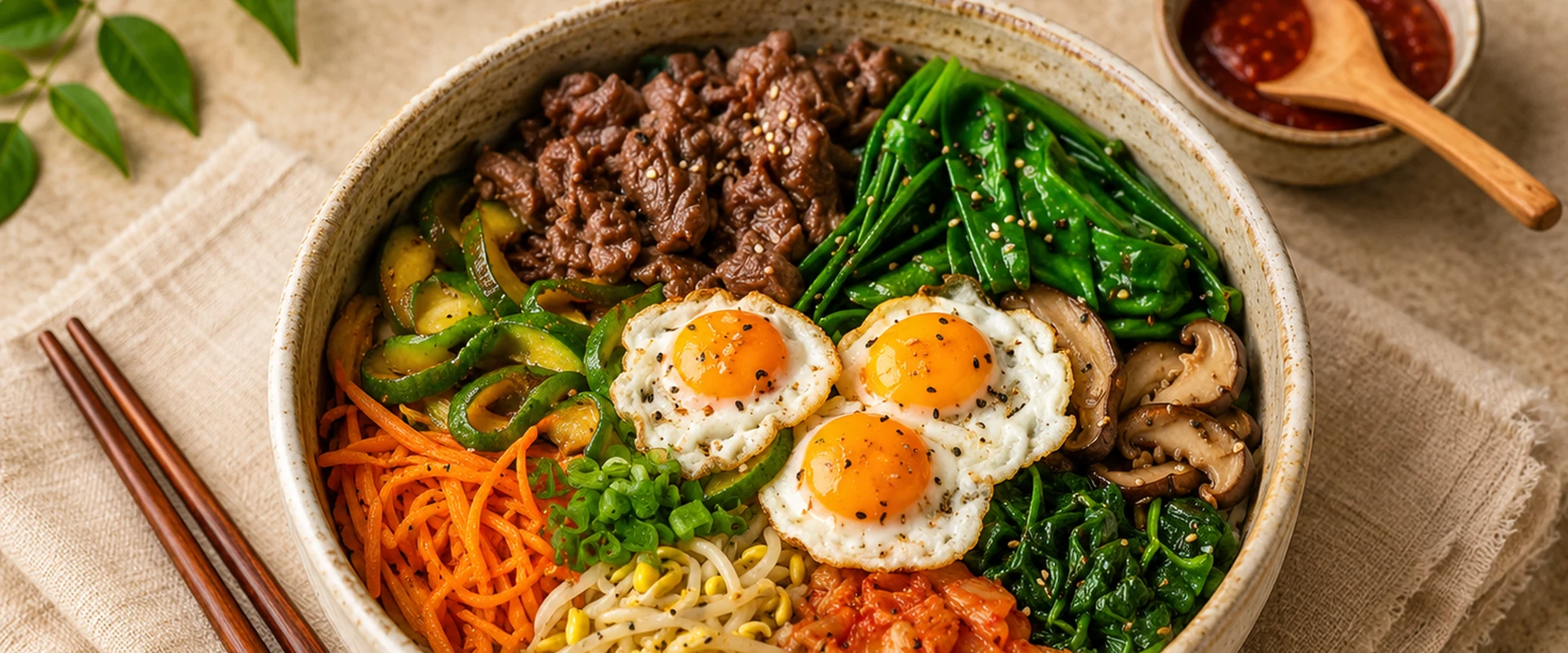 Bibimbap cu vită — bolul colorat al Coreei