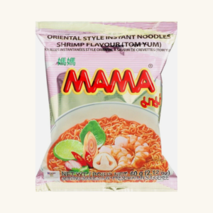 Tăiței instant în stil oriental MAMA cu gust de creveți Tom Yum