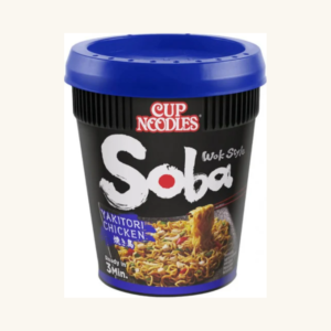 Tăiței instant la pahar Nissin Cup Noodles Soba Wok Style cu gust de pui Yakitori