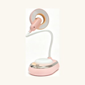 Home Lampă de Birou Flexibilă cu Lumină Inelară (Roz Pastel cu Lampă de Veghe la Bază)