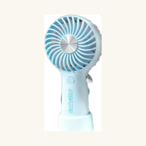 Mini Ventilator Portabil 2-în-1 de Mână și de Birou (Albastru Glaciar cu Bază Detașabilă)