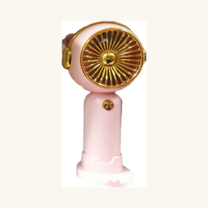 Mini Ventilator Portabil Retro Luxury în Stil Astronaut (Roz Barbie și Aur Galvanizat)