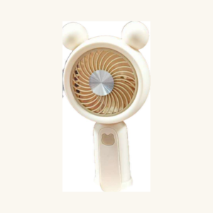 Mini Ventilator Portabil și Pliabil cu Urechiușe de Ursuleț (Culoare Crem-Bej)