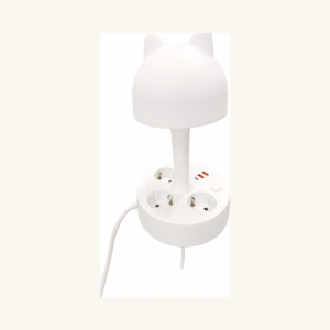 Home Prelungitor Multifuncțional pentru Birou cu Lampă de Veghe și Urechi de Pisică (3 Prize Schuko + 3 Porturi USB Încărcare Rapidă)