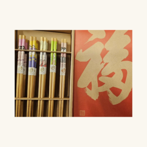 Set Cadou de Bețișoare din Bambus Natural în Stil Japonez (5 Perechi)