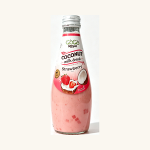 Băutură răcoritoare din lapte de cocos cu gust de căpșuni Coco Royal Strawberry Coconut Milk Drink