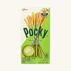 Biscuiți crocanți sub formă de bastonașe cu glazură de ceai verde matcha și lapte
