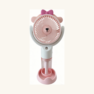 Mini ventilator portabil de mână cu pulverizator de apă și fundiță