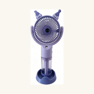 Mini ventilator portabil de mână cu pulverizator de apă, în stil anime drăguș (Violet)