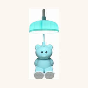 Mini lampă de birou LED multifuncțională cu ursuleț și umbrelă (Albastru Deschis)