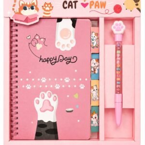 Set de papetărie cu caiet - Cat Paw