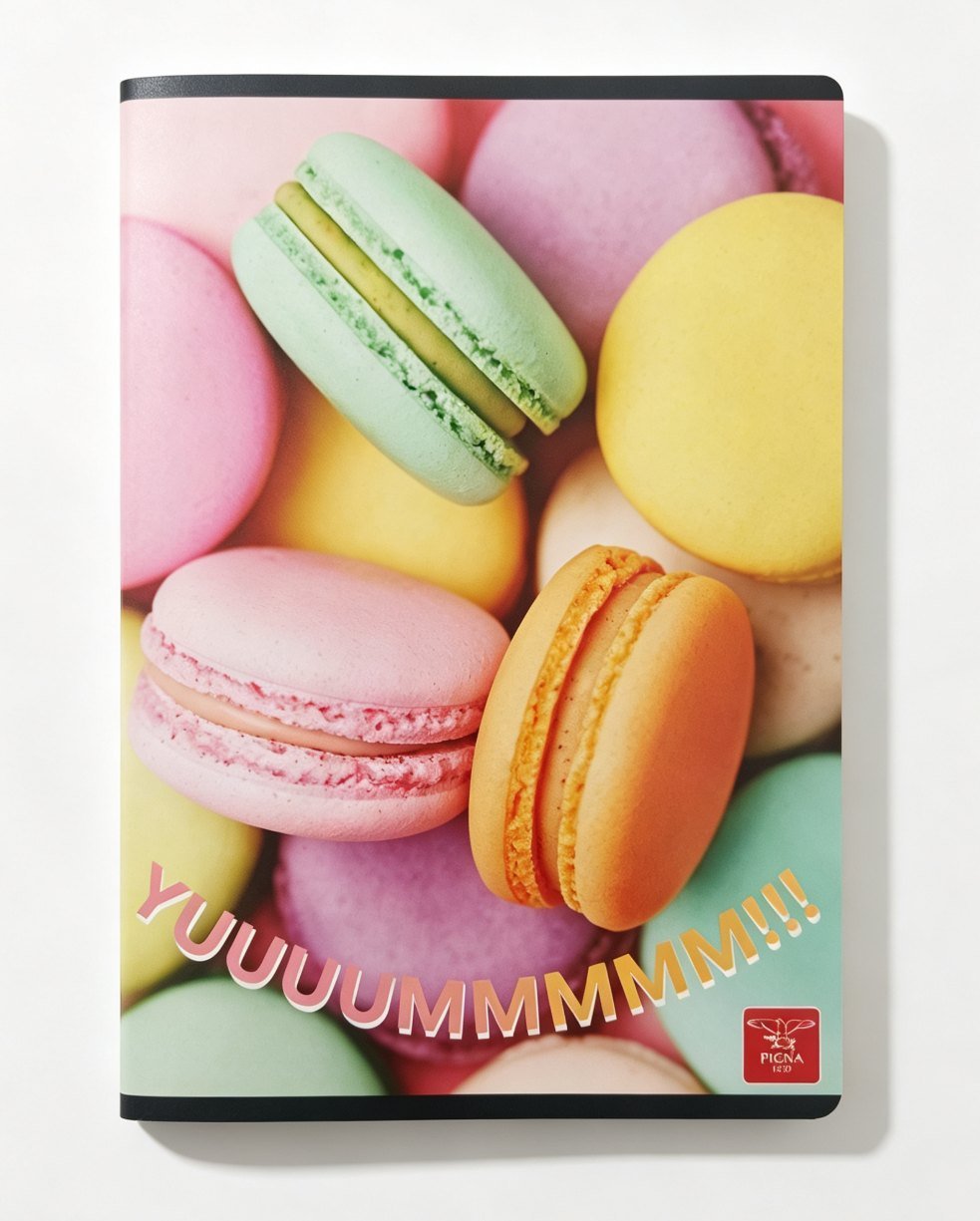 Caiet de matematică A4 - 60 file, model Macarons