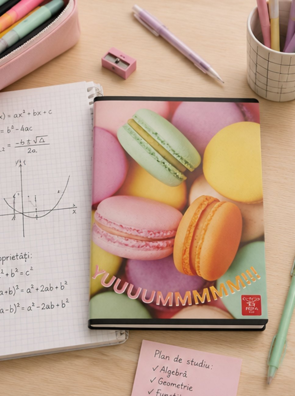 Caiet de matematică A4 - 60 file, model Macarons - imagine 2