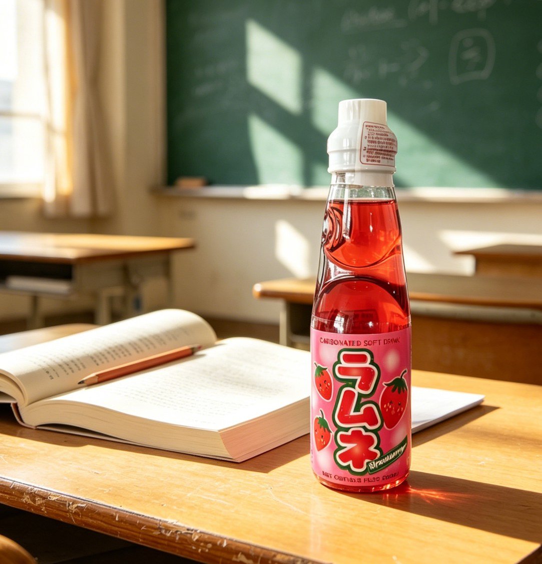Băutură răcoritoare carbogazoasă Hata Kosen Ramune cu gust de căpșuni - imagine 2