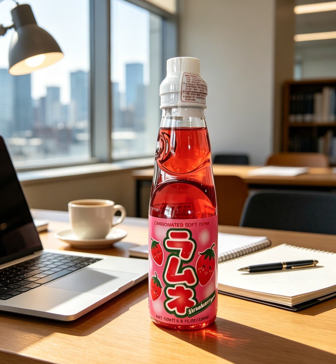 Băutură răcoritoare carbogazoasă Hata Kosen Ramune cu gust de căpșuni - imagine 5