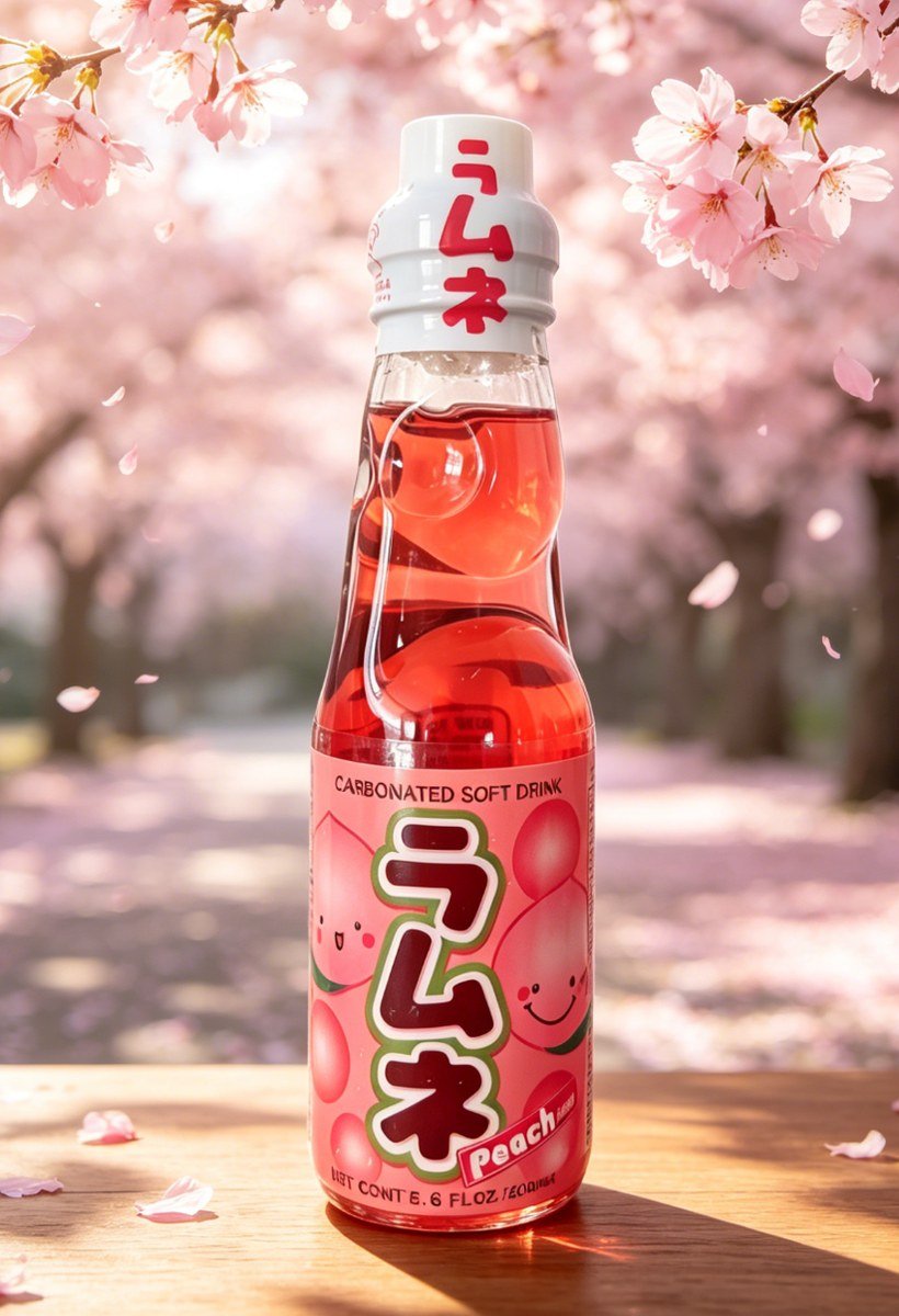 Băutură carbogazoasă Ramune cu piersici Hata‑Kosen - imagine 2