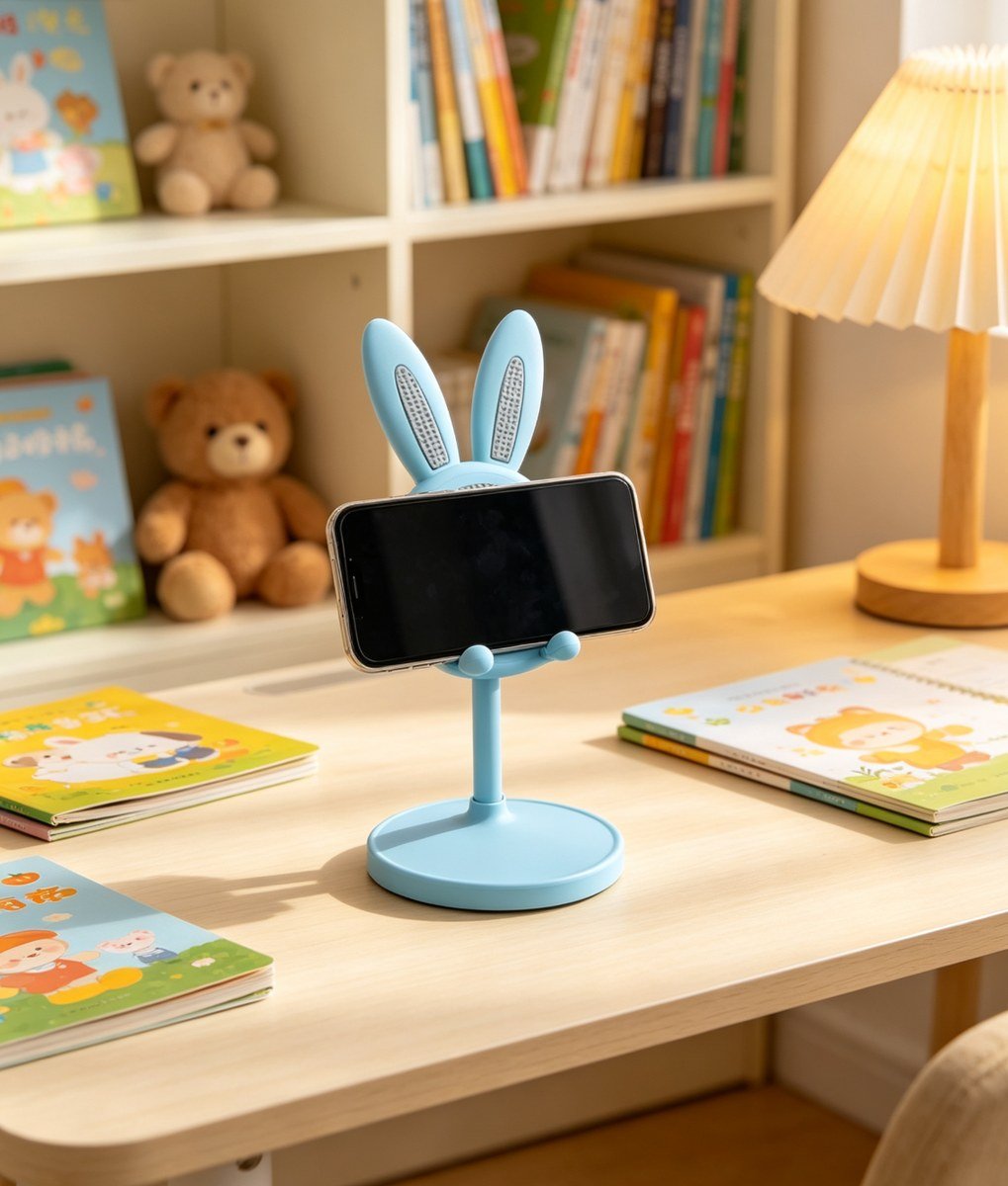Suport de Birou Universal Telescopic pentru Telefon și Tabletă, în Formă de Iepuraș - imagine 3