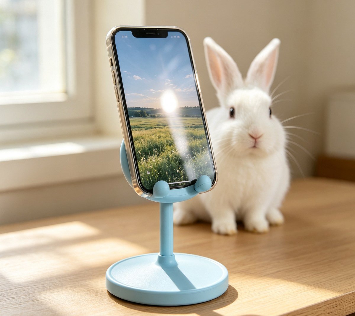 Suport de Birou Universal Telescopic pentru Telefon și Tabletă, în Formă de Iepuraș - imagine 4
