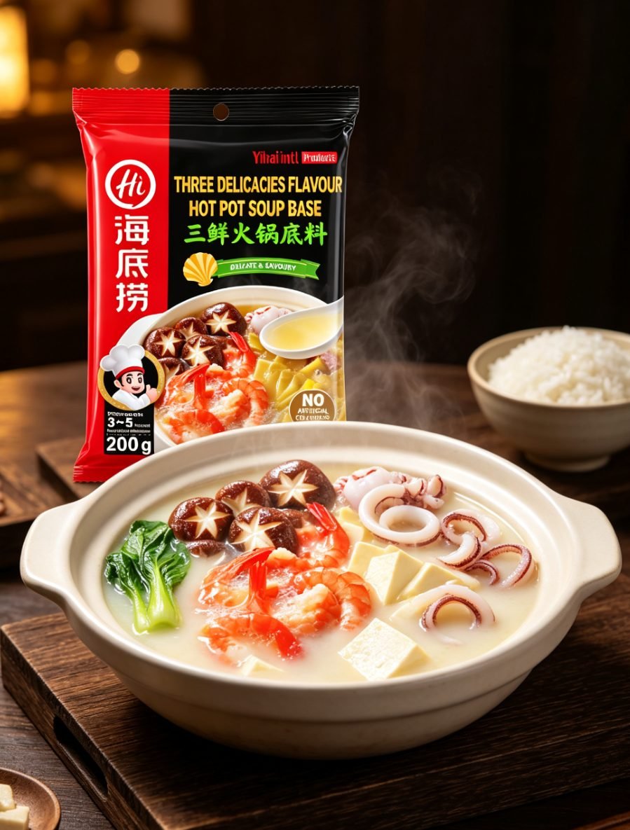 Bază de supă Hot Pot cu supă clară și trei arome Haidilao - imaginea 2