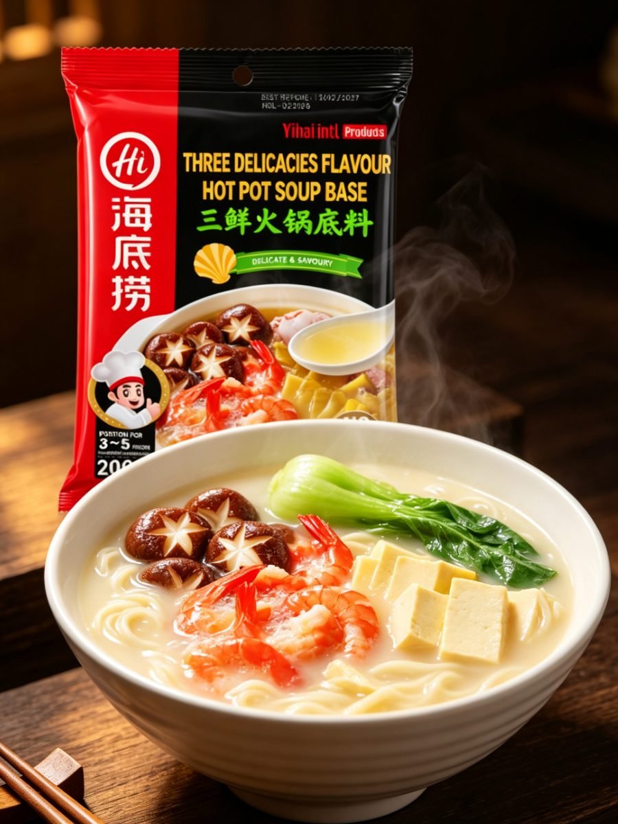 Bază de supă Hot Pot cu supă clară și trei arome Haidilao - imaginea 3