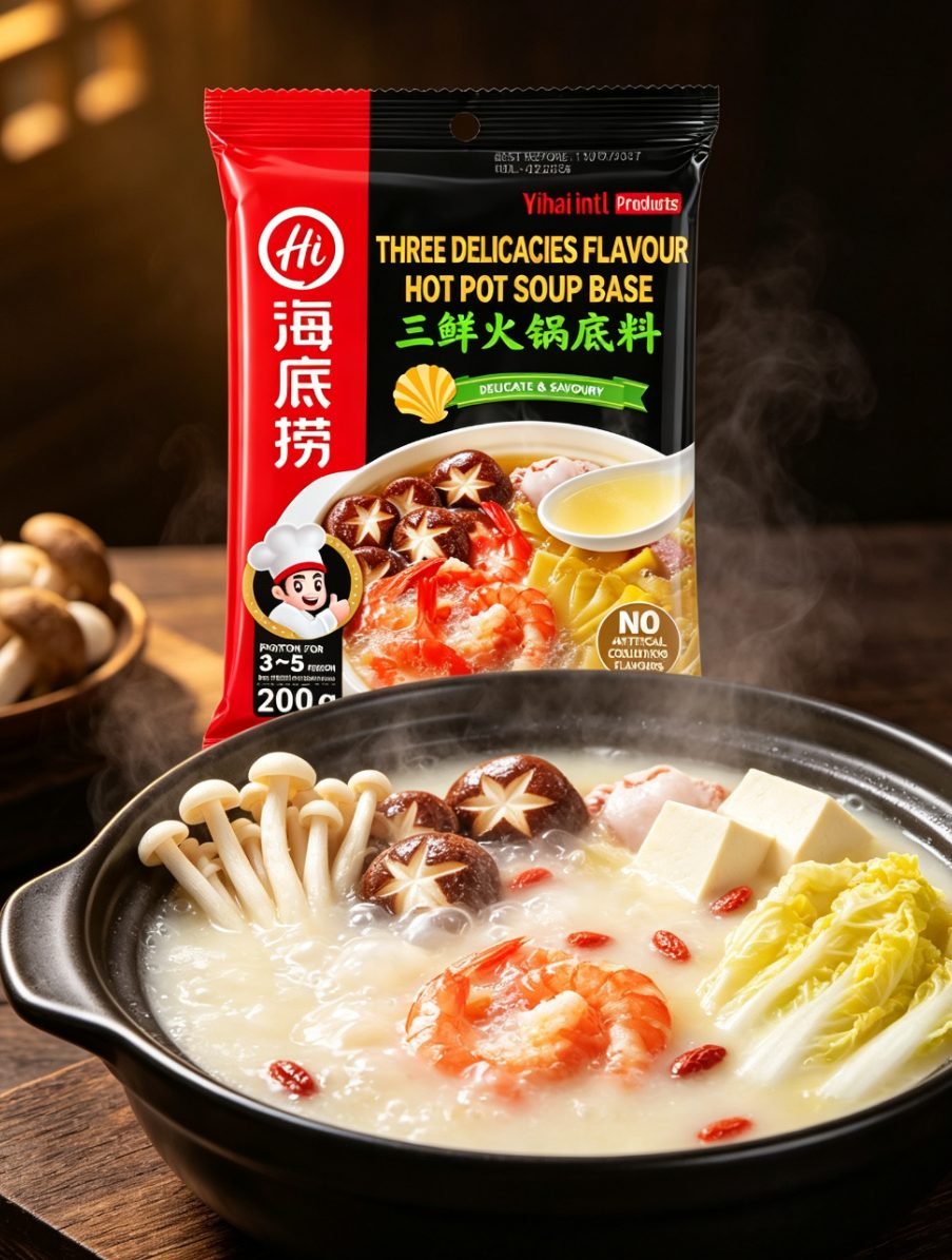 Bază de supă Hot Pot cu supă clară și trei arome Haidilao - imaginea 4