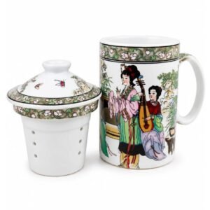 Cană ceramică în stil chinezesc cu infuzor pentru ceai - imaginea 1