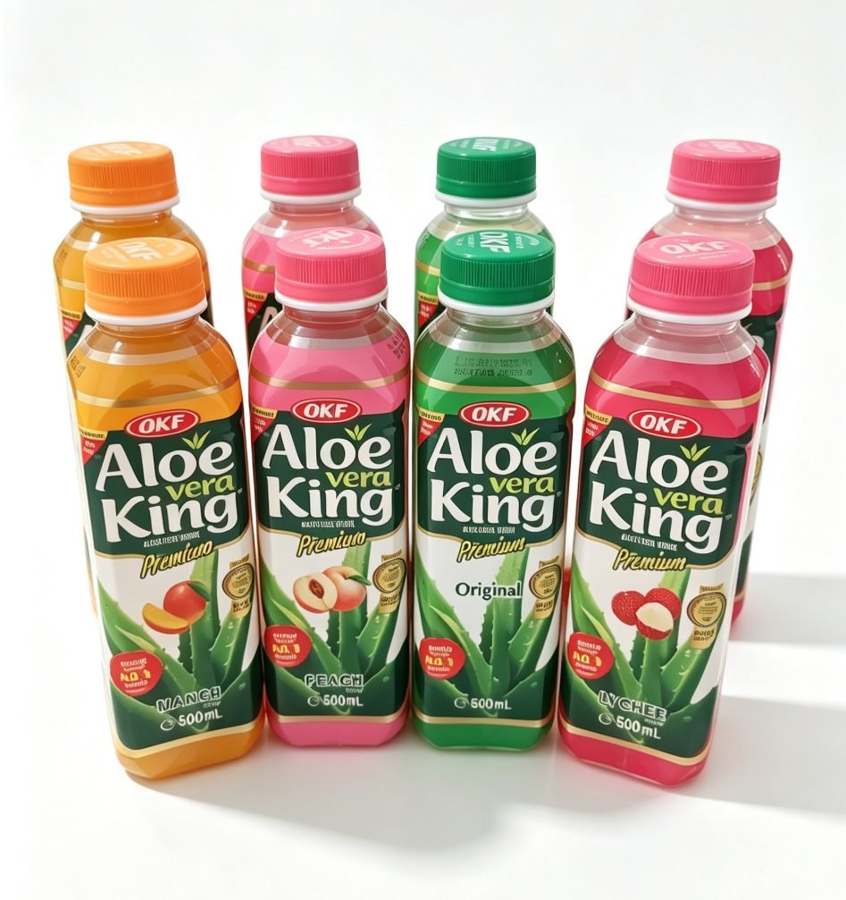 OKF Aloe Vera King Premium, băutură cu aloe vera și aromă de piersică 500ml - imaginea 3