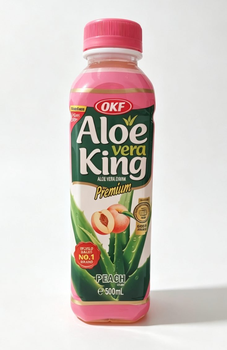 OKF Aloe Vera King Premium, băutură cu aloe vera și aromă de piersică 500ml - imaginea 1