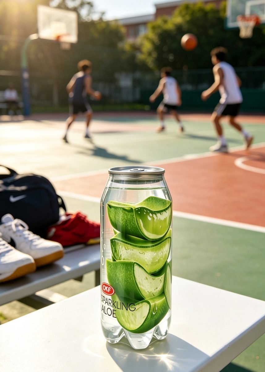 OKF Sparkling Aloe, băutură carbogazoasă cu aloe vera - imaginea 3