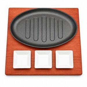 Plită sizzling cu 3 recipiente pentru sos - imaginea 1