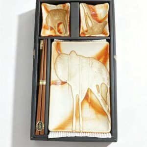 Set japonez din ceramică pentru sushi, 3 piese - imaginea 1