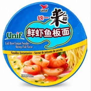 Tăiței instant în castron Unif cu aromă de creveți și pește - imaginea 1
