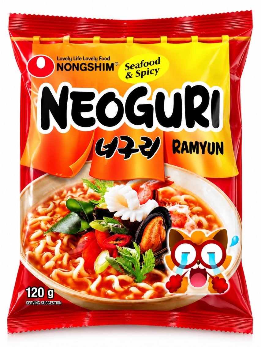 Tăiței instant Shin Ramyun Nongshim cu aromă de fructe de mare, picant și iute - imaginea 1